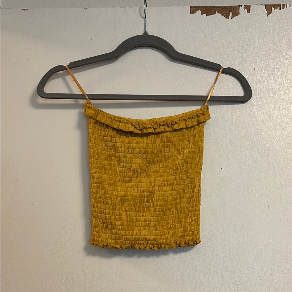 Mustard Yellow Smocked Tube Top